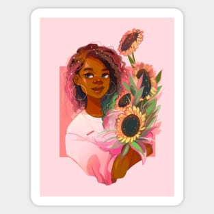 Pink Sunflowers Sticker